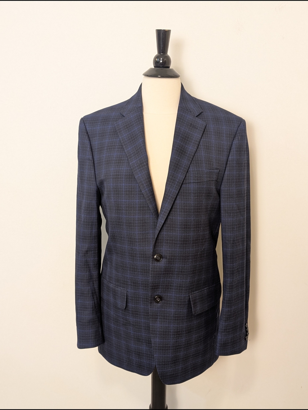 Michael Kors Men's Navy Plaid Two-Button Blazer Size 38R New Sports coat